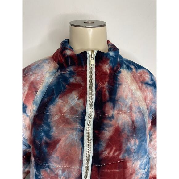 Chaser Womens Size Small Heirloom Tie Dye Puffer Jacket Multicolor Full Zip NWOT - Picture 2 of 7